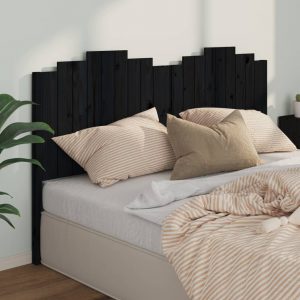 Uzglavlje za krevet crno 186 x 4 x 110 cm od masivne borovine