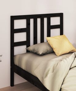 Uzglavlje za krevet crno 81 x 4 x 100 cm od masivne borovine