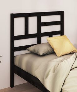 Uzglavlje za krevet crno 81 x 4 x 104 cm od masivne borovine