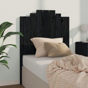 Uzglavlje za krevet crno 81 x 4 x 110 cm od masivne borovine