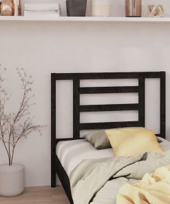 Uzglavlje za krevet crno 96 x 4 x 100 cm od masivne borovine