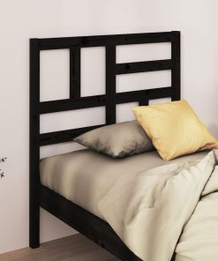 Uzglavlje za krevet crno 96 x 4 x 104 cm od masivne borovine