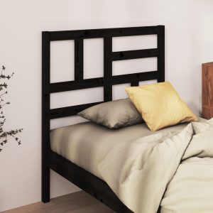 Uzglavlje za krevet crno 96 x 4 x 104 cm od masivne borovine