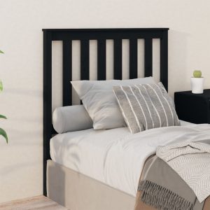 Uzglavlje za krevet crno 96 x 6 x 101 cm od masivne borovine