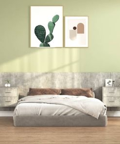 Uzglavlje za krevet s ormarićima boja betona konstruirano drvo