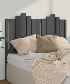 Uzglavlje za krevet sivo 126 x 4 x 110 cm od masivne borovine