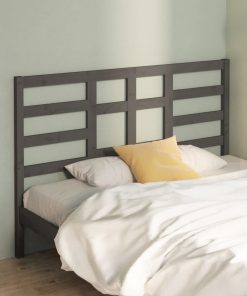 Uzglavlje za krevet sivo 141 x 4 x 104 cm od masivne borovine