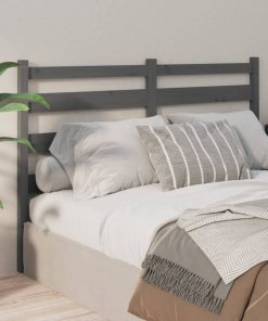 Uzglavlje za krevet sivo 166 x 4 x 100 cm od masivne borovine