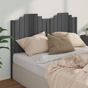 Uzglavlje za krevet sivo 166 x 4 x 110 cm od masivne borovine