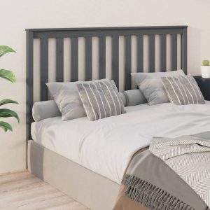 Uzglavlje za krevet sivo 166 x 6 x 101 cm od masivne borovine