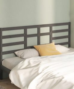 Uzglavlje za krevet sivo 186 x 4 x 104 cm od masivne borovine