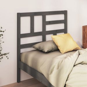 Uzglavlje za krevet sivo 81 x 4 x 104 cm od masivne borovine