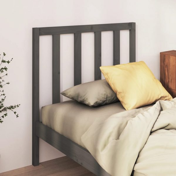 Uzglavlje za krevet sivo 96 x 4 x 100 cm od masivne borovine