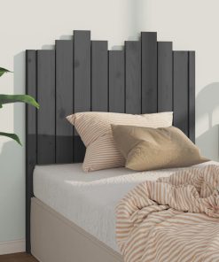 Uzglavlje za krevet sivo 96 x 4 x 110 cm od masivne borovine