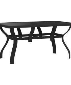 Vrtni stol crni 140 x 70 x 70 cm od čelika i stakla