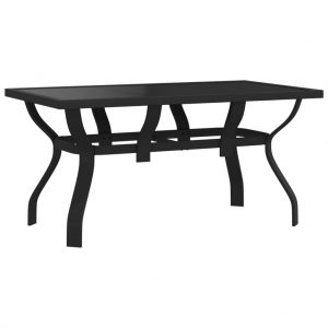 Vrtni stol crni 140 x 70 x 70 cm od čelika i stakla