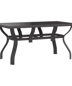 Vrtni stol sivo-crni 140 x 70 x 70 cm od čelika i stakla