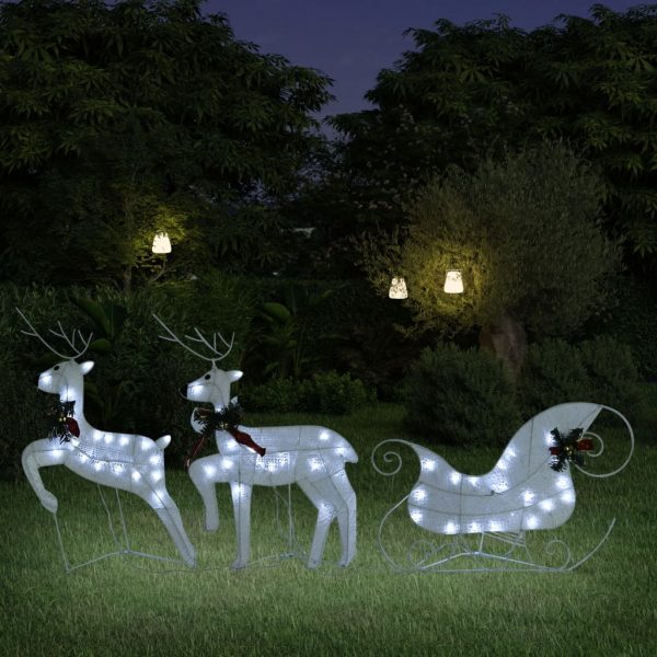 Božićni vanjski ukrasni sobovi i saonice 60 LED lampica bijeli