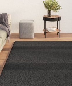 Čupavi tepih s visokim vlaknima antracit 140 x 200 cm