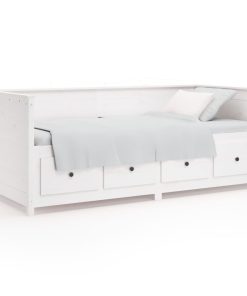 Dnevni krevet bijeli 100 x 200 cm od masivne borovine
