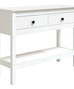 Konzolni stol bijeli 100x35x75 cm od masivne borovine