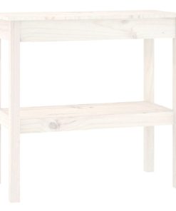 Konzolni stol bijeli 80x40x75 cm od masivne borovine