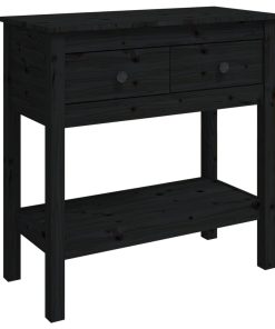 Konzolni stol crni 75x35x75 cm od masivne borovine