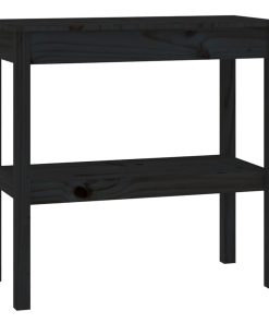 Konzolni stol crni 80x40x75 cm od masivne borovine