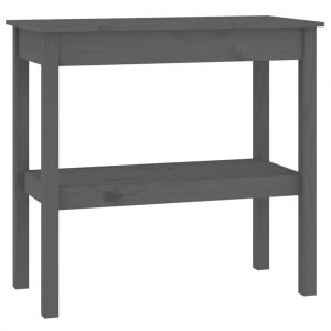 Konzolni stol sivi 80x40x75 cm od masivne borovine