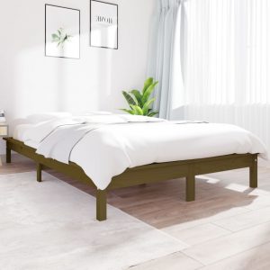 Okvir za krevet boja meda drveni 200x200 cm od masivne borovine
