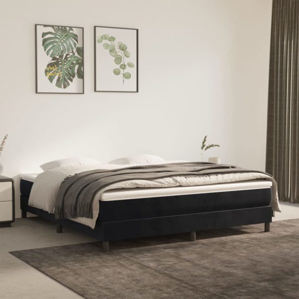 Okvir za krevet s oprugama crni 180x200 cm baršunasti