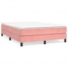 Okvir za krevet s oprugama ružičasti 140x190 cm baršunasti