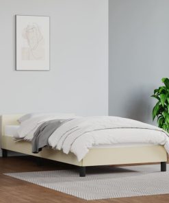 Okvir za krevet s uzglavljem krem 80 x 200 cm od umjetne kože