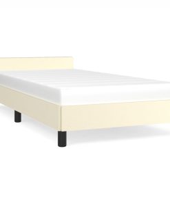 Okvir za krevet s uzglavljem krem 90x190 cm od umjetne kože
