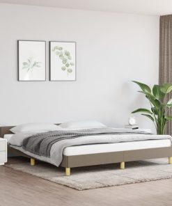 Okvir za krevet s uzglavljem smeđesivi 180 x 200 cm od tkanine