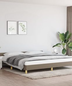 Okvir za krevet s uzglavljem smeđesivi 200 x 200 cm od tkanine