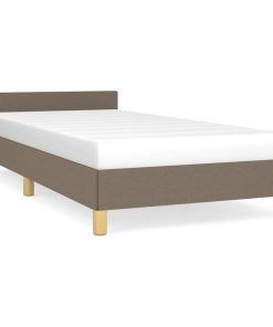 Okvir za krevet s uzglavljem smeđesivi 90x200 cm od tkanine