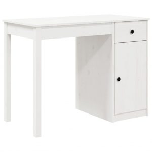 Radni stol bijeli 100x50x75 cm od masivne borovine