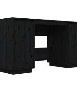 Radni stol crni 140 x 50 x 75 cm od masivne borovine