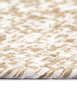 Ručno rađeni tepih od jute bijelo-smeđi 180 cm