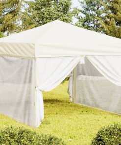 Sklopivi šator za zabave s bočnim zidovima 3 x 3 m krem