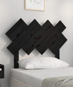 Uzglavlje za krevet Crno 92x3x81 cm od masivne borovine