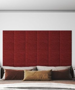 Zidne ploče od tkanine 12 kom crvene 30 x 30 cm 1