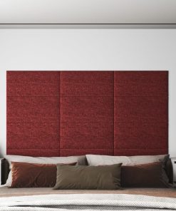 Zidne ploče od tkanine 12 kom crvene 60 x 30 cm 2