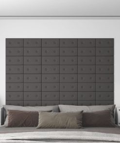Zidne ploče od umjetne kože 12 kom sive 30 x 15 cm 0