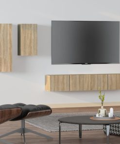 4-dijelni set TV ormarića boja hrasta sonome konstruirano drvo