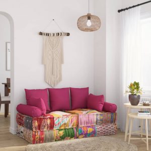 7-dijelni set ukrasnih jastuka od tkanine ružičasti