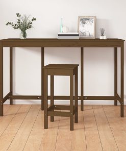 Barski stol smeđa boja meda 180x80x110 cm od masivne borovine