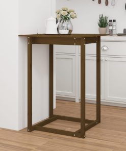 Barski stol smeđa boja meda 80x80x110 cm od masivne borovine