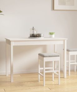 Blagovaonski stol bijeli 110 x 55 x 75 cm od masivne borovine